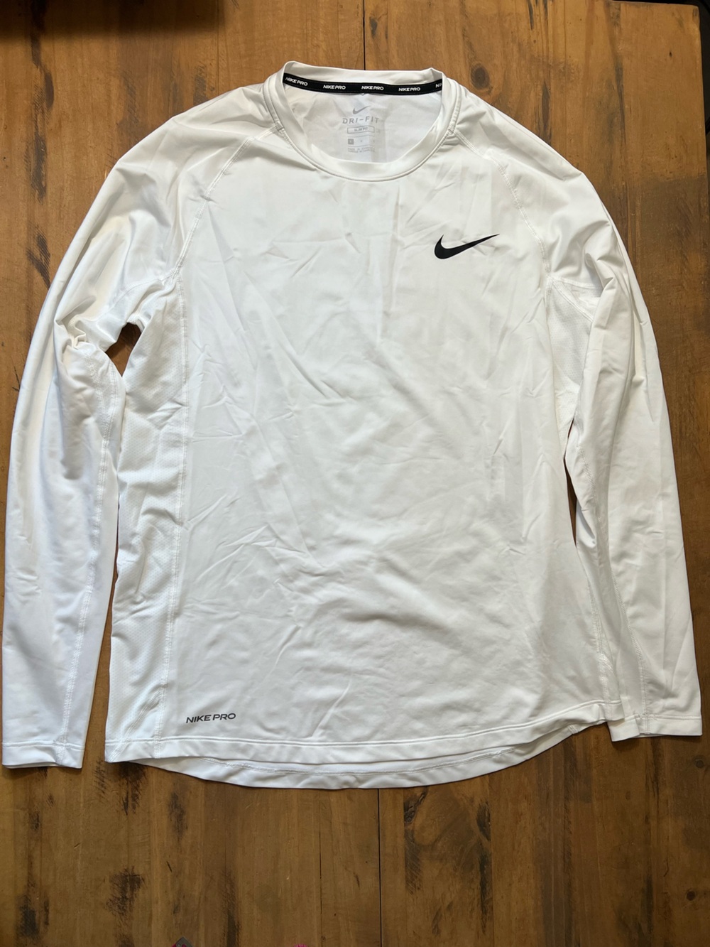 Nike White Long Sleeve Performance Top